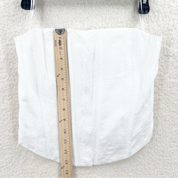 NWT ZARA Butterfly Embroidered Bella Corset Top White Size M - Picture 10 of 11